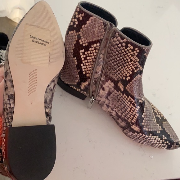 Paige Catherine Snakeskin-Embossed Leather Ankle Boots - Picture 4 of 4